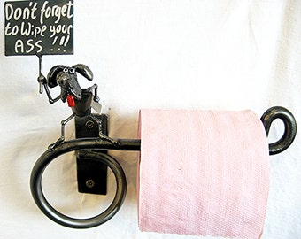 Dog Toilet Paper Holder with Dog wiping ass