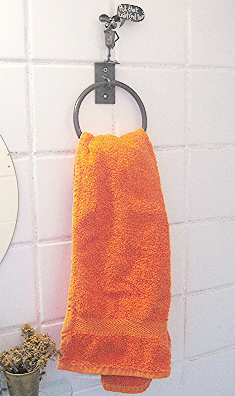 Towel Ring Unique Sculpted Steel Mouse Towel Ring Etsy