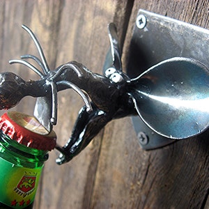 Rat Bottle Opener , Wall mounted and handmade from Recycled Materials