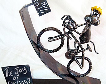 The Joy of Cycling - Steel Mouse Sculpture