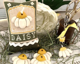 Korsstygnskit med keramiska knappar, Daisy