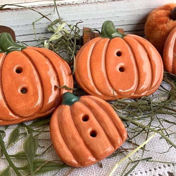 Big pumpkin ceramic buttons