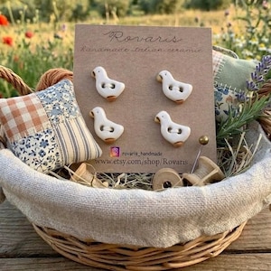 duck ceramic buttons card