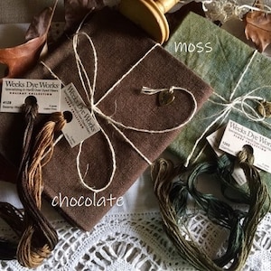 hand dyed linen 32 count