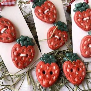 Aardbeien keramische knopen kaart