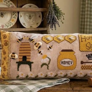 Conjunto de miel, patrón de punto de cruz en PDF