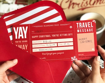 Christmas Boarding Pass | Reveal Surprise Trip, Travel Ticket, Boarding Pass, Christmas Gift, Personalised Gift, Christmas Ticket