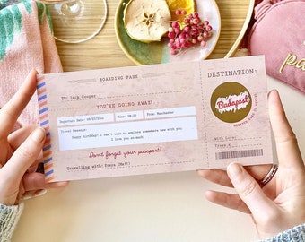 Vintage Scratch Off Boarding Pass Travel Gift | Scratch & Reveal Surprise Trip, Scratch Card, Holiday Card, Boarding Pass, Personalised