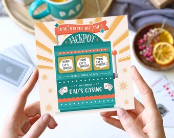 Dad's Jackpot Scratch Card | Father's Day Card, Dad's Birthday Card, Gift Idea for Dad's, Scratch Reveal Card, Gift Reveal, Father's Day