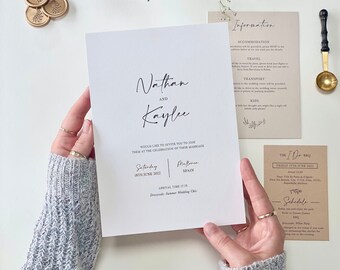 Luxury Ultra Thick Wedding Invite | Thick Wedding Invite, Luxury Wedding Invite, Simplistic Wedding, Minimal Wedding Invite, Modern Wedding