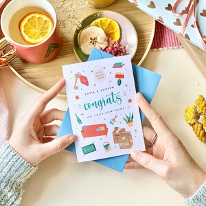 Gepersonaliseerde nieuwe thuiskaart | Nieuwe huiskaart, Happy Moving Card, House Warming Card, House Warming Gift, gepersonaliseerde kaart, nieuwe huiskaart