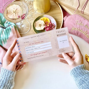 Vintage Travel Ticket Gift | Personalised Gift, Holiday Card, Travel Card, Boarding Pass, Vintage Surprise Holiday Gift, Personalised Card