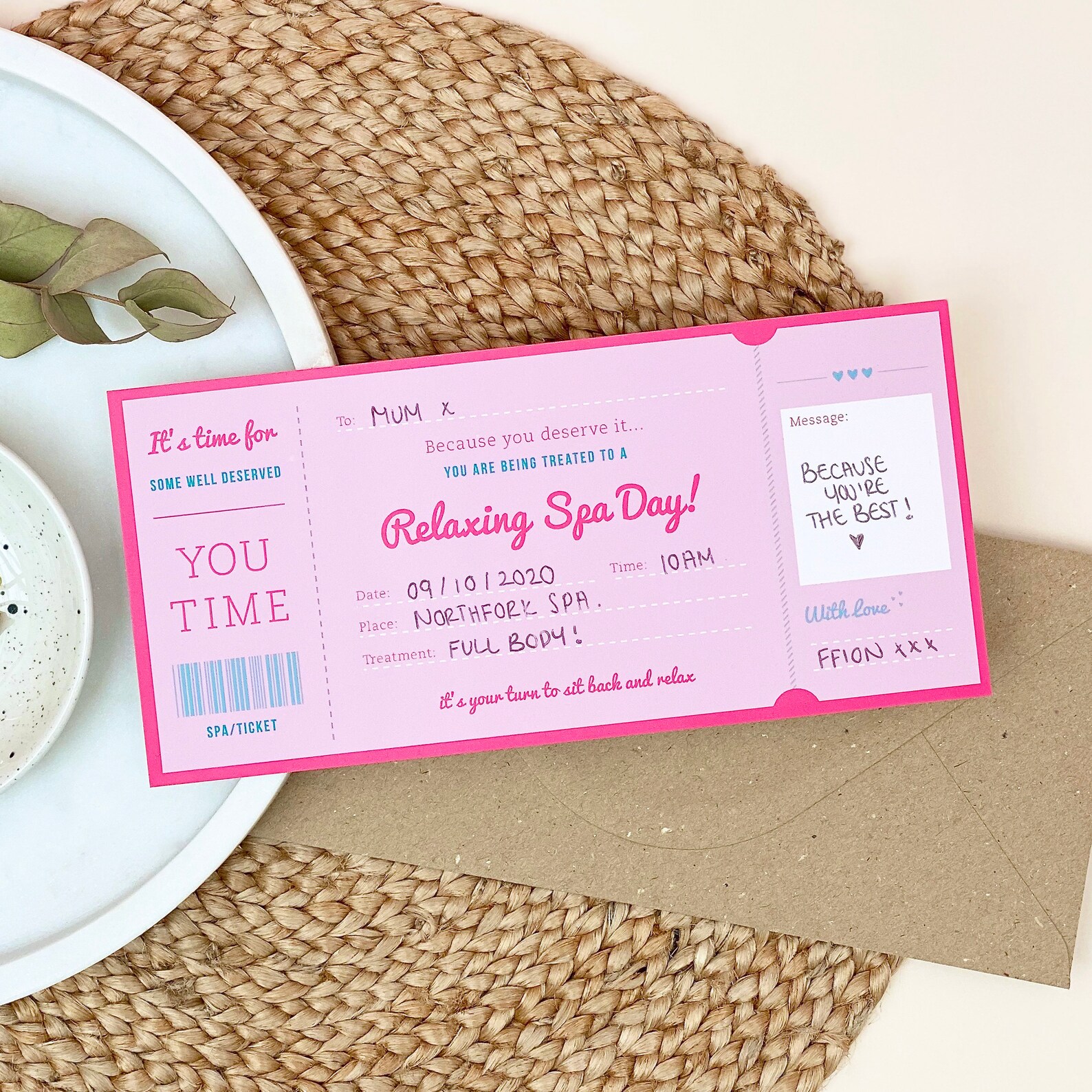 Spa Day Treatment Ticket Gift Spa Day Surprise Mother s Etsy