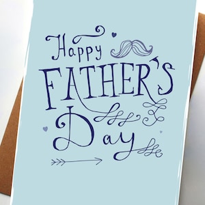 Happy Father's Day Moustache Card | Happy Father's Day Card, Father's Day Card, Dad With Moustache, Moustache Dad Card, Best Dad