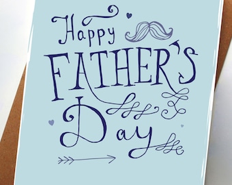Happy Father's Day Moustache Card | Happy Father's Day Card, Father's Day Card, Dad With Moustache, Moustache Dad Card, Best Dad