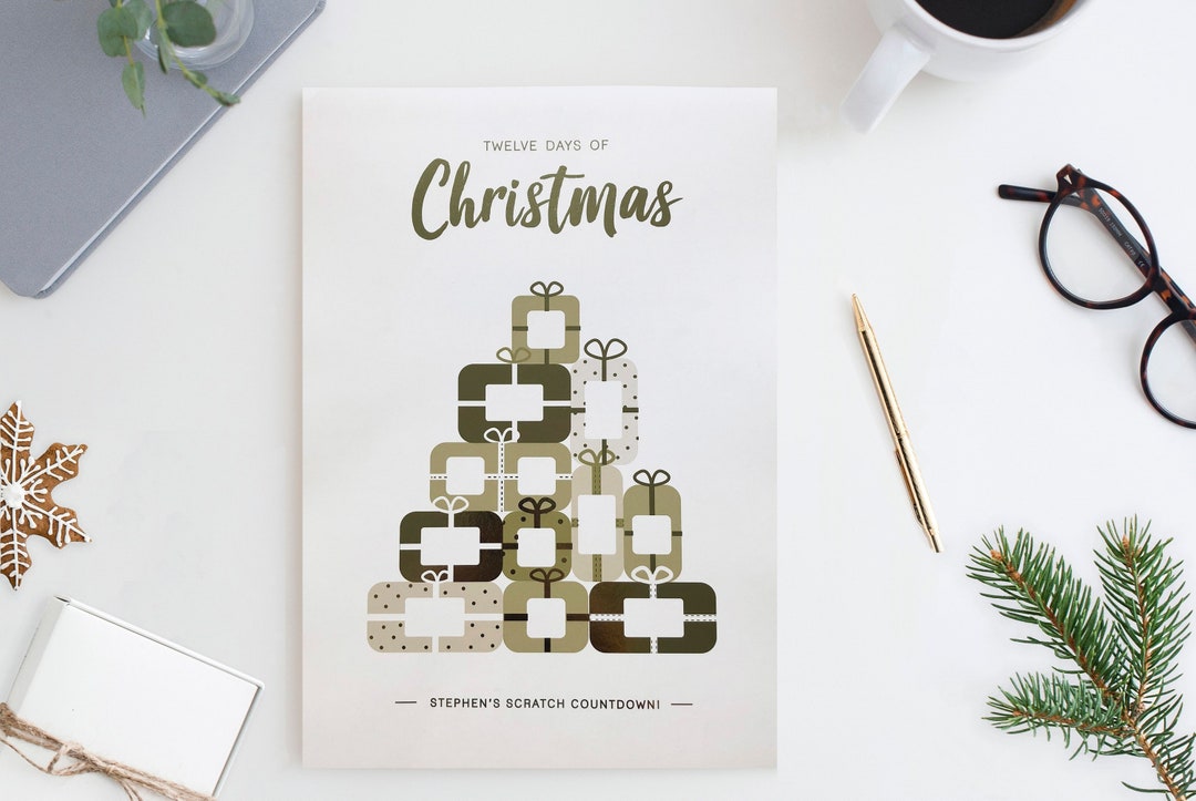 12 Days of Christmas Scratch off Advent Calendar - Etsy UK