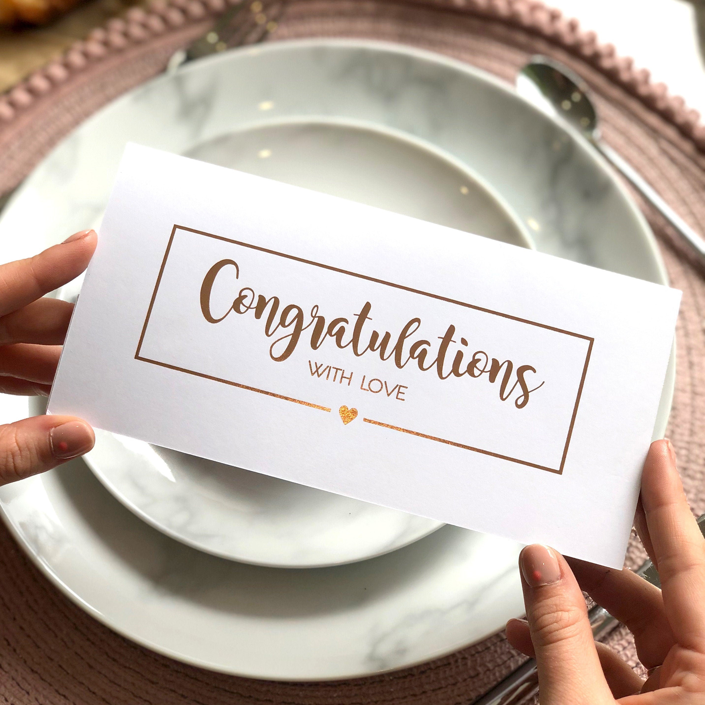 Congratulations Rose Gold Money Wallet | Money Envelopes, Cash Holder ...