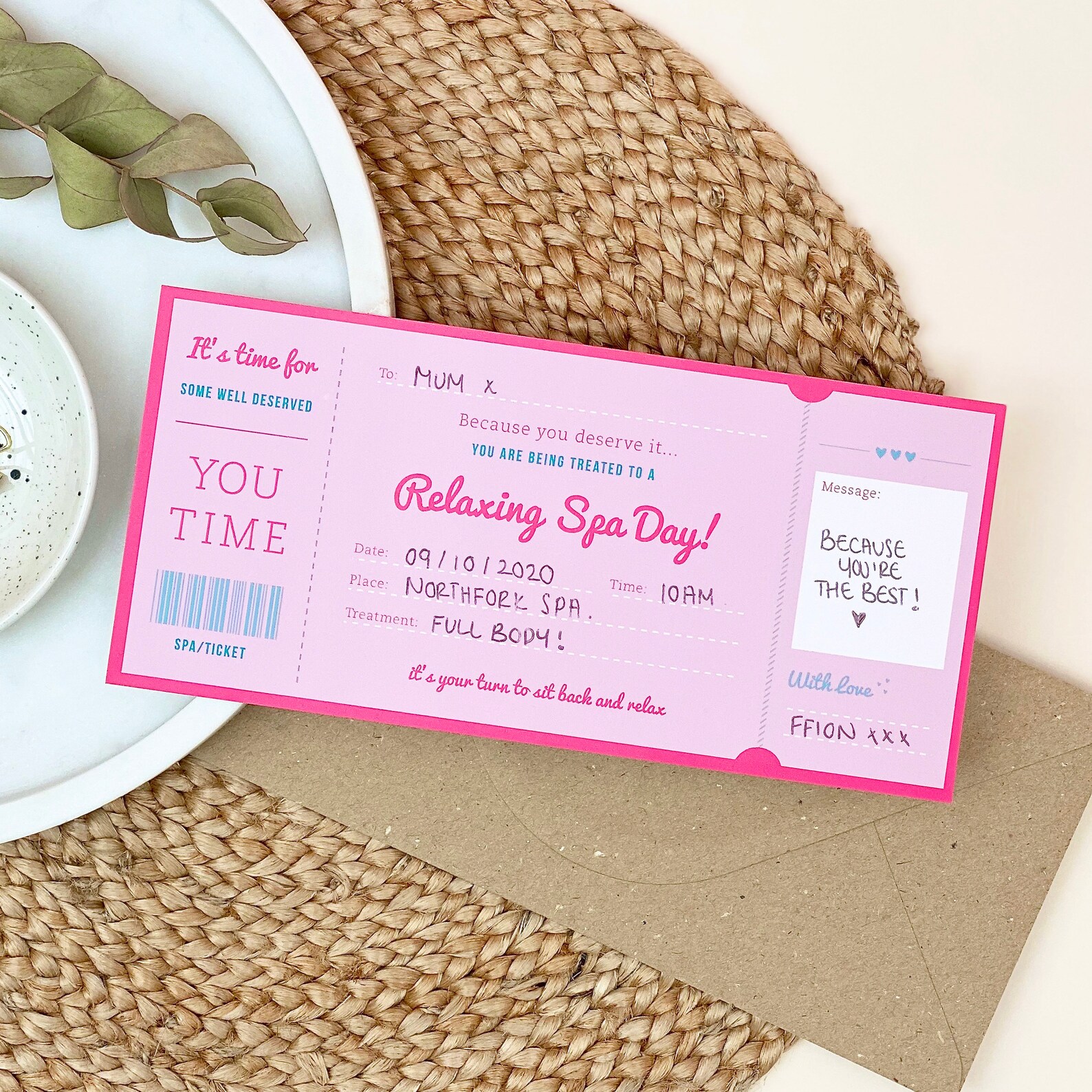 Spa Day Treatment Ticket Gift Spa Day Surprise Mother s Etsy
