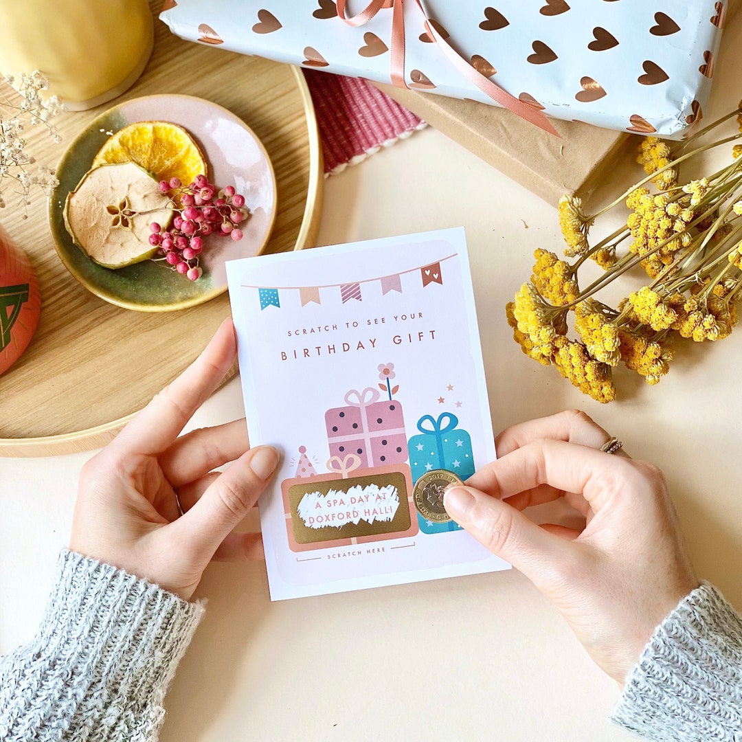 Birthday Gift Surprise Scratch-off Sticker Card | Scratch Reveal ...