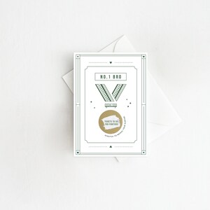 No.One Brother Medaille Rubbelkarte | Beste Bruder Karte, Scratch Reveal Surprise, Geburtstagskarte des Bruders, Geburtstagsgeschenk des Bruders