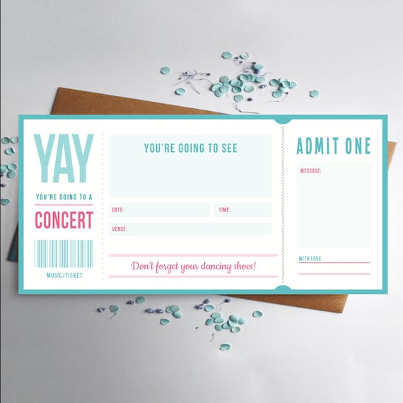 Musik-Ticket-Konzert-Geschenk | Etsy