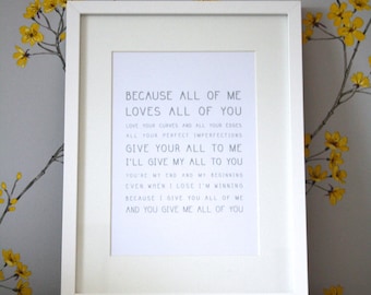 Personalised First Dance Wedding Gift Print | Wedding Gift Ideas, Wedding Gift Print, First Dance Print, First Dance Lyrics, Wedding Gift