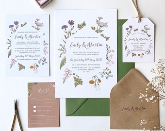 Botanischer Garten Hochzeitseinladungen | Botanisches Hochzeitsthema, Gartenhochzeiten, Botanische Hochzeitseinladungen, rustikale Florale Hochzeit, Outdoor-Hochzeit