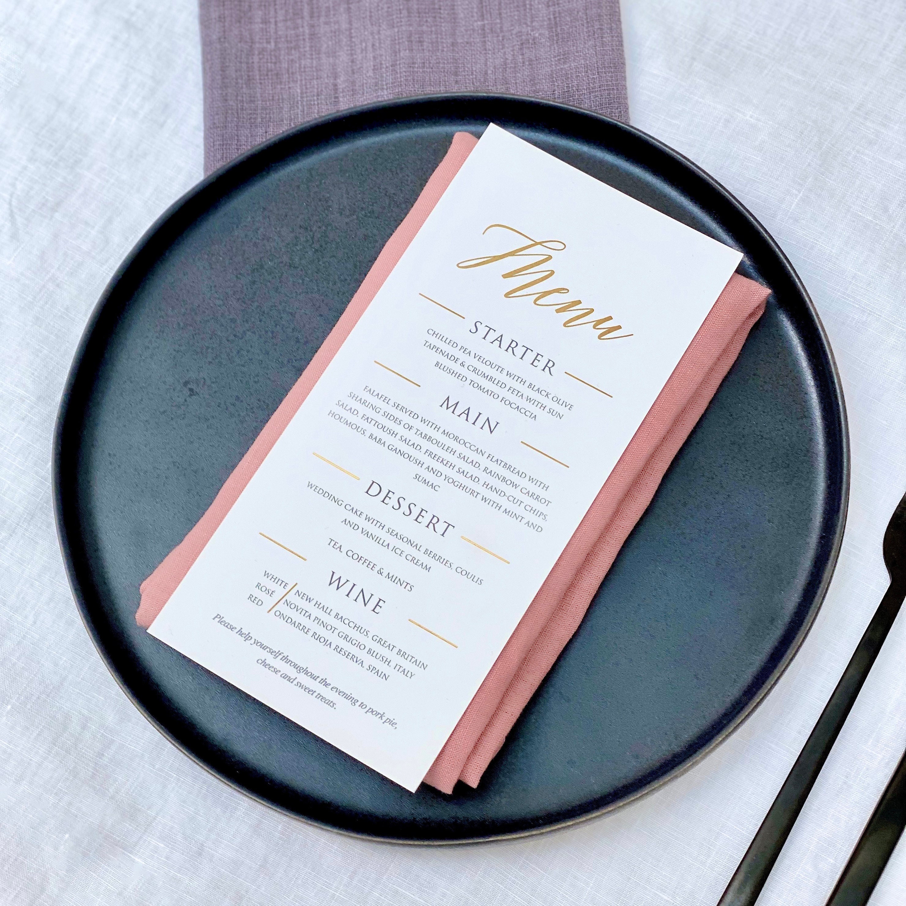 Elegant Gold Wedding Menu Gold Foil Wedding Menu White and Etsy UK