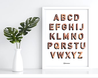Printable Brown Colored ABCs- Digital Download Print