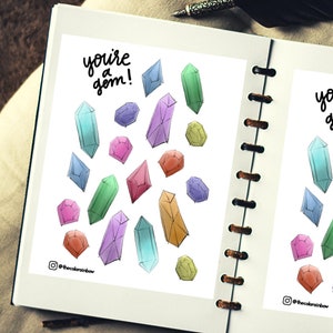 Printable You're a Gem Digital Download Stickers image 1