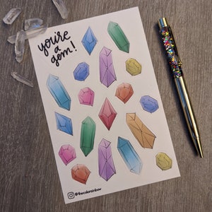 Printable You're a Gem Digital Download Stickers image 3