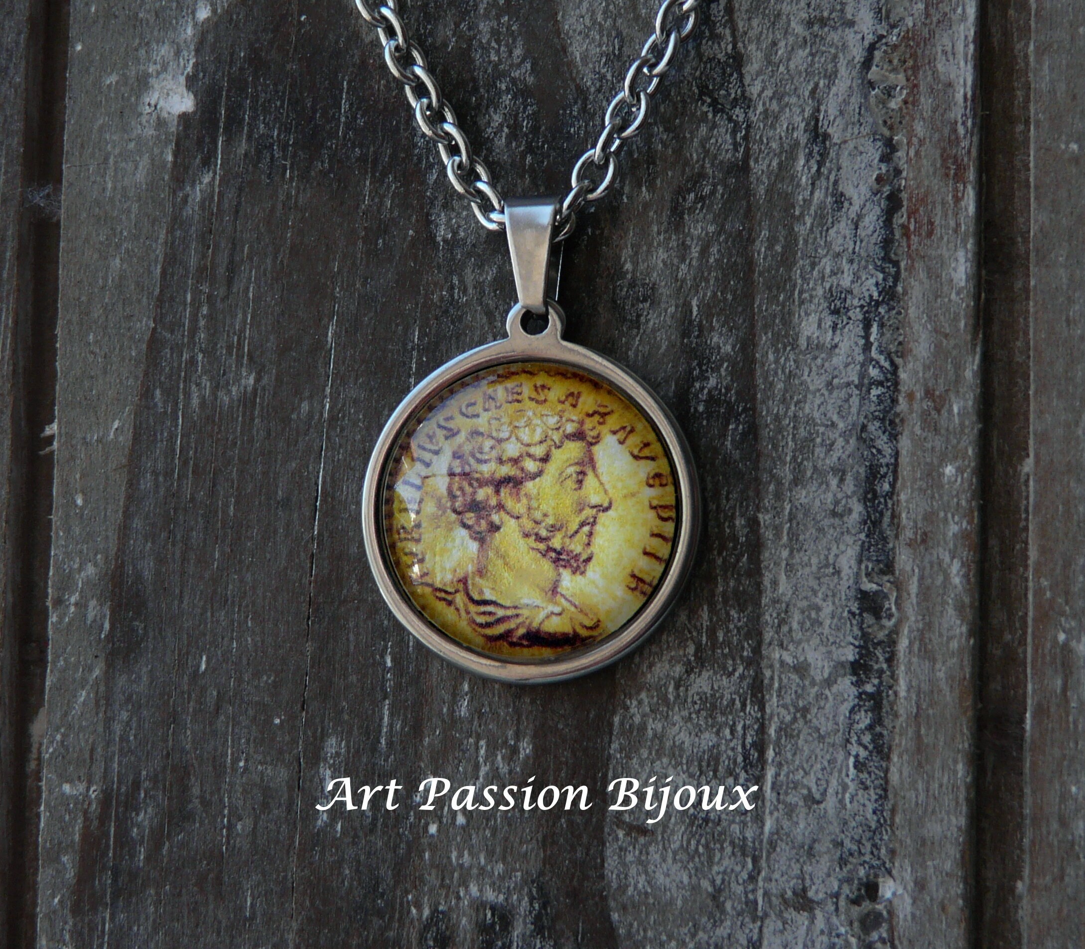 Marcus aurelius cheap coin necklace