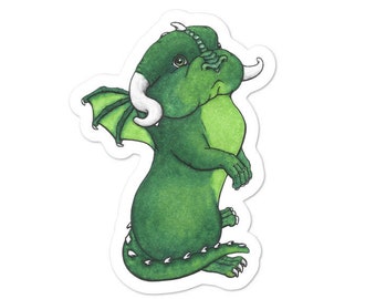 Elise, a green Bunnydragon, Bubble-free stickers