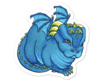 Beatrice, a blue Bunnydragon, Bubble-free stickers