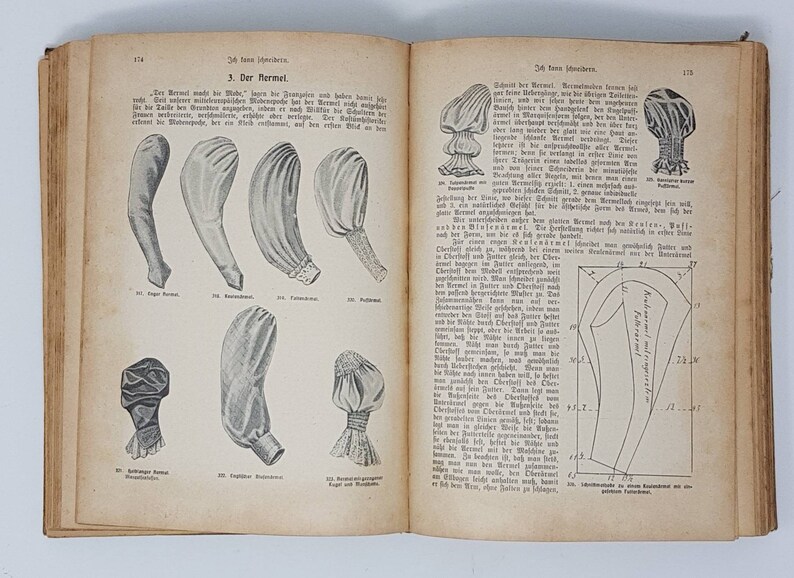 Collectors Item- Vintage Fashion Pattern Book in German Language Very rare Pattern Book Ich kann schneidern from 1908