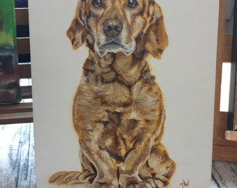 Original oil painting of a mongrel