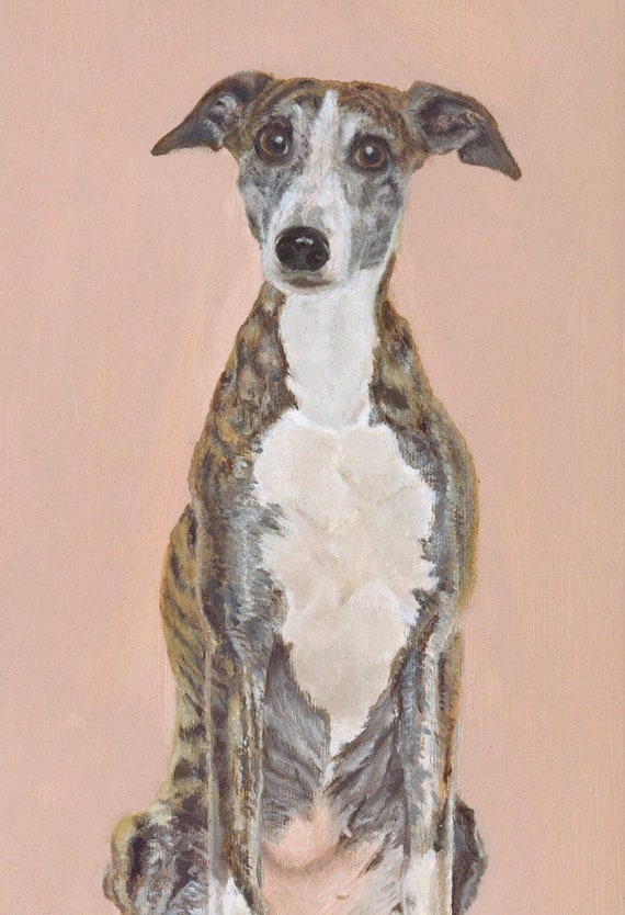 Whippet Giclee Signed Print Of My Original Oil Painting Etsy