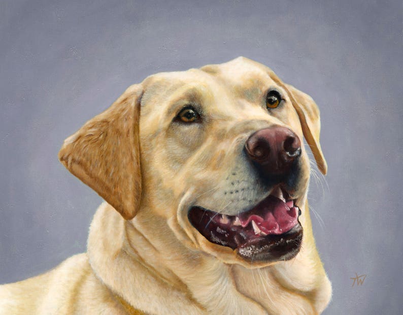 LABRADOR giclee signed print of my original oil painting image 1