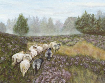 Yorkshire Landscape with sheep - ORIGINAL OIL PAINTING (framed)