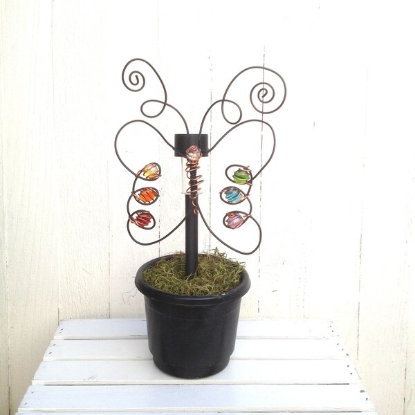 Rainbow Butterfly, Solar Light Stake, Outdoor Solar Light, Decorative Solar Light, Garden Lighting, Patio Decoration, Outdoor Lighting
