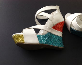 blinged out gladiator sandals