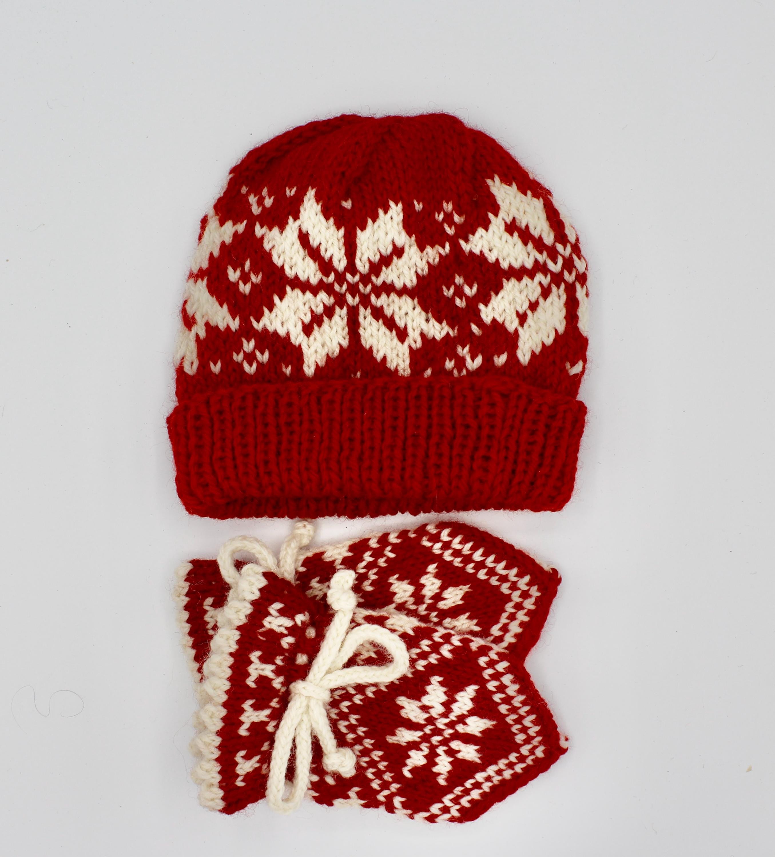 Vintage DanSpin Handknitted Danish Wool Pom Beanie 100% Pure Wool NWT New Danmark (Denmark) Nike Hockey Logo Olympics Knit  main image 2