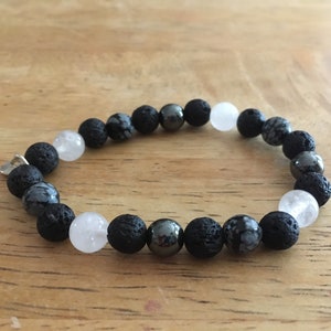 Formal Tux Aromatherapy Gemstone Bracelet 8mm