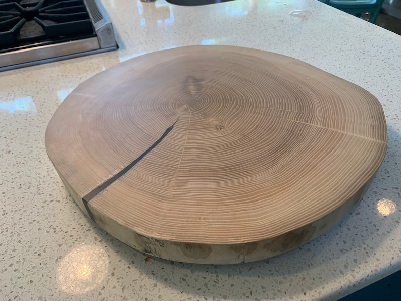 Extra Large Light Wood Rustic Lazy Susan With Resin Etsy