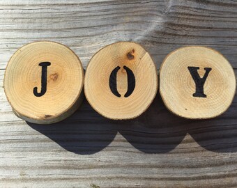 Rustic magnets: Create your own three or four letter word