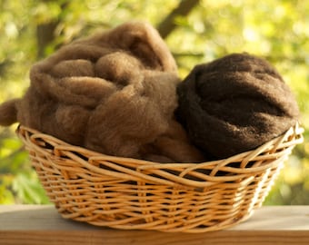 Organic natural undyed roving from Shetland sheep