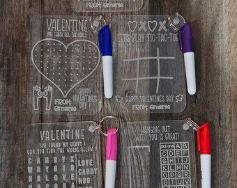 Valentine's Day Valentine Class / Team Gift Dry Erase Acrylic Activity Travel Card Classroom Treat box Gift