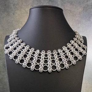 Byzantine Dissent Choker Collar Chainmaille Statement Necklace