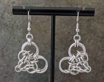 Heart Shaped Chainmaille Earrings