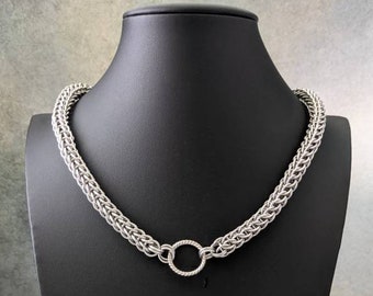 Full Persian Weave Chainmaille Necklace with Focal